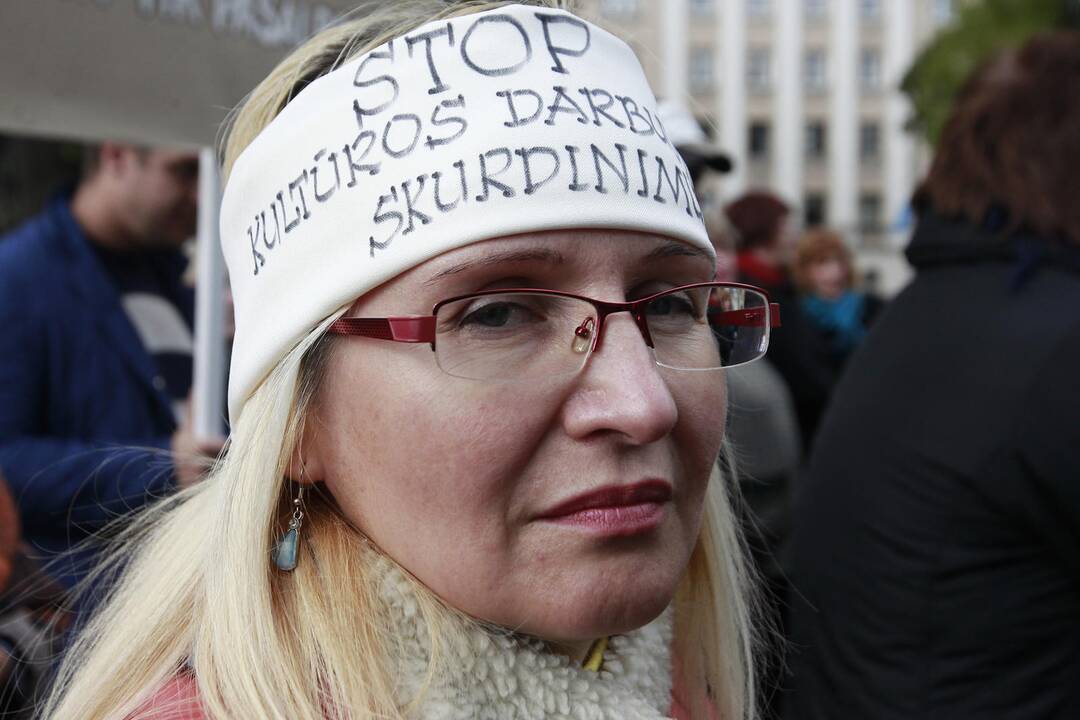 Kultūros darbuotojų streikas prie vyriausybės