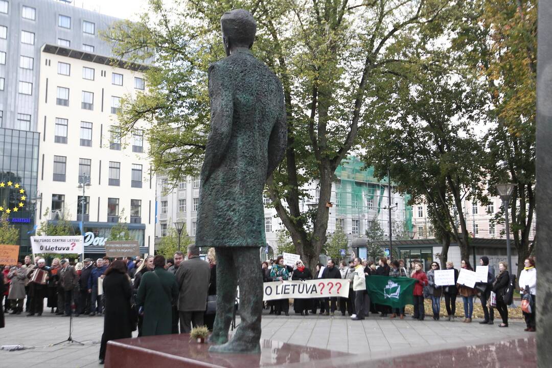 Kultūros darbuotojų streikas prie vyriausybės