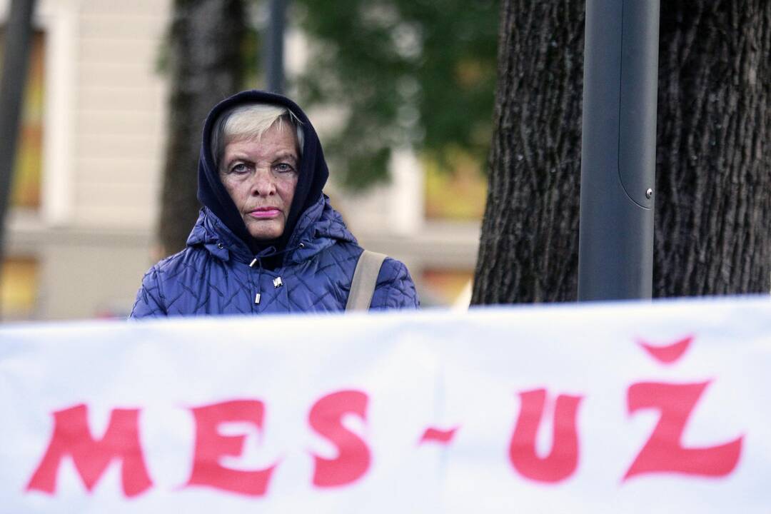 Kultūros darbuotojų streikas prie vyriausybės