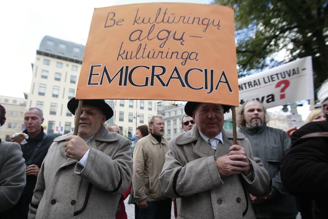 Kultūros darbuotojų streikas prie vyriausybės