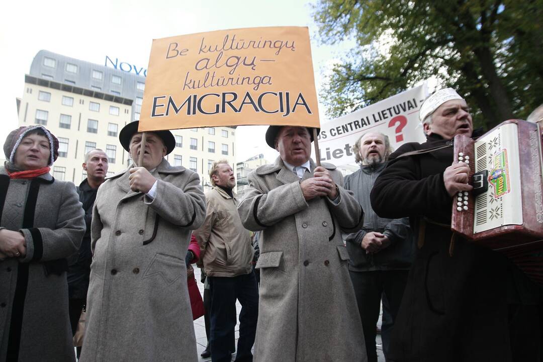 Kultūros darbuotojų streikas prie vyriausybės