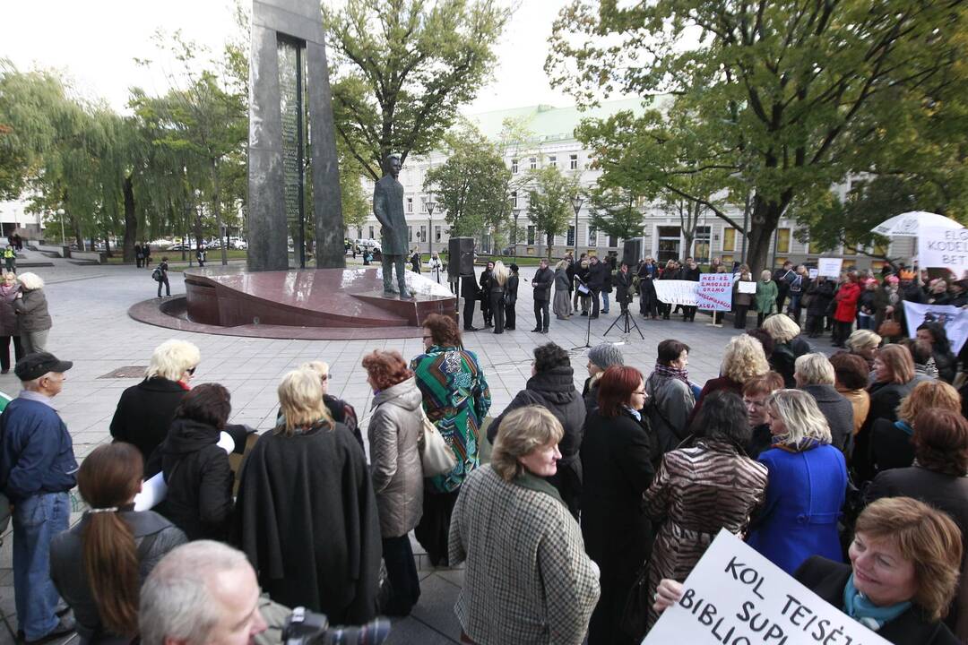 Kultūros darbuotojų streikas prie vyriausybės
