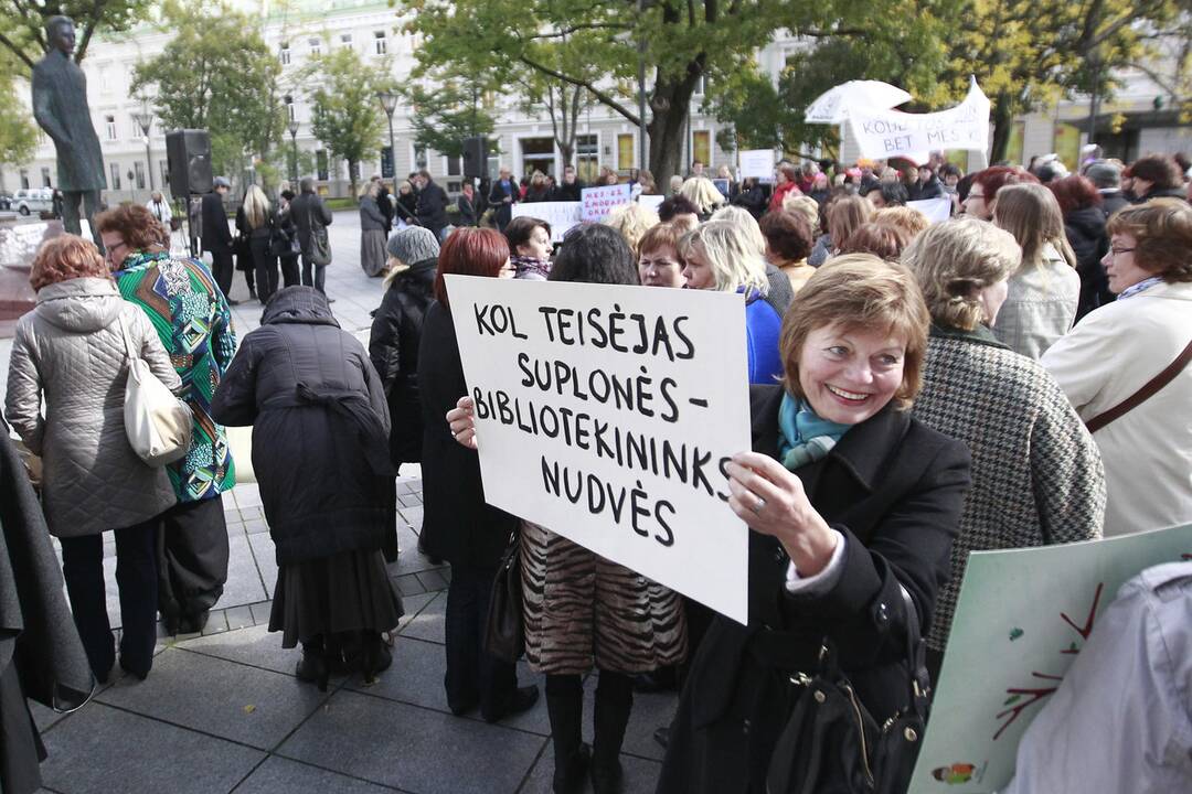Kultūros darbuotojų streikas prie vyriausybės