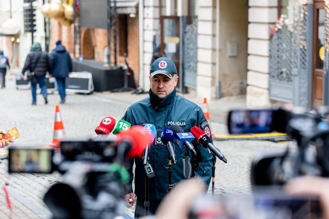 Policijos spaudos konferencija dėl Vasario 16-osios