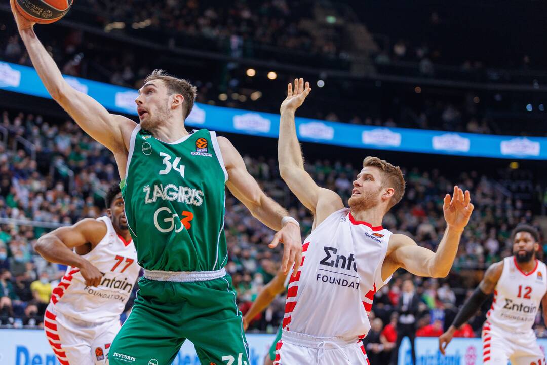 Eurolyga: Kauno „Žalgiris“ – Pirėjo „Olympiakos“ 73:84