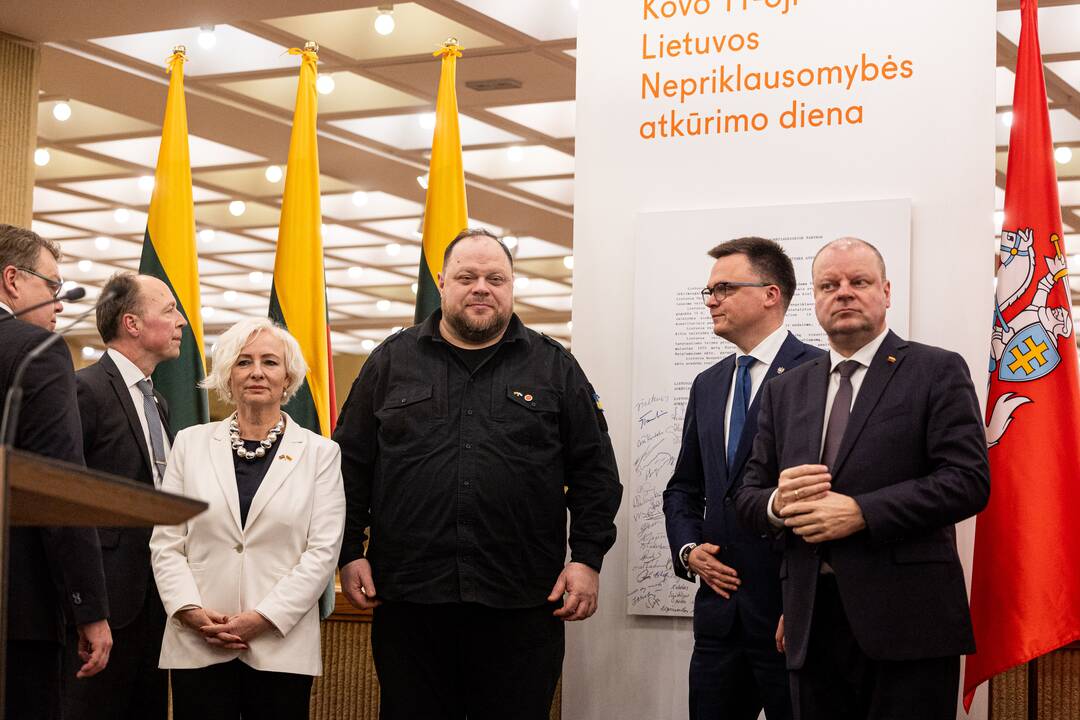 Sauliaus Skvernelio ir užsienio valstybių parlamentų pirmininkų spaudos konferencija