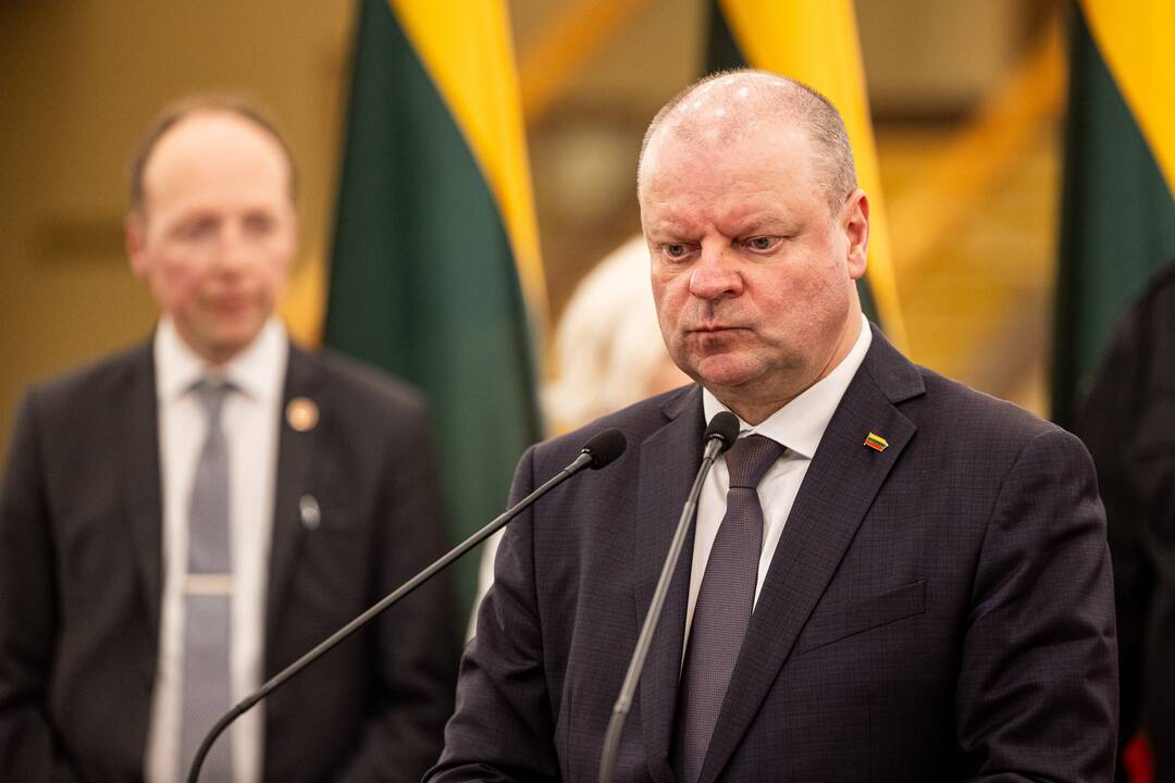 Sauliaus Skvernelio ir užsienio valstybių parlamentų pirmininkų spaudos konferencija
