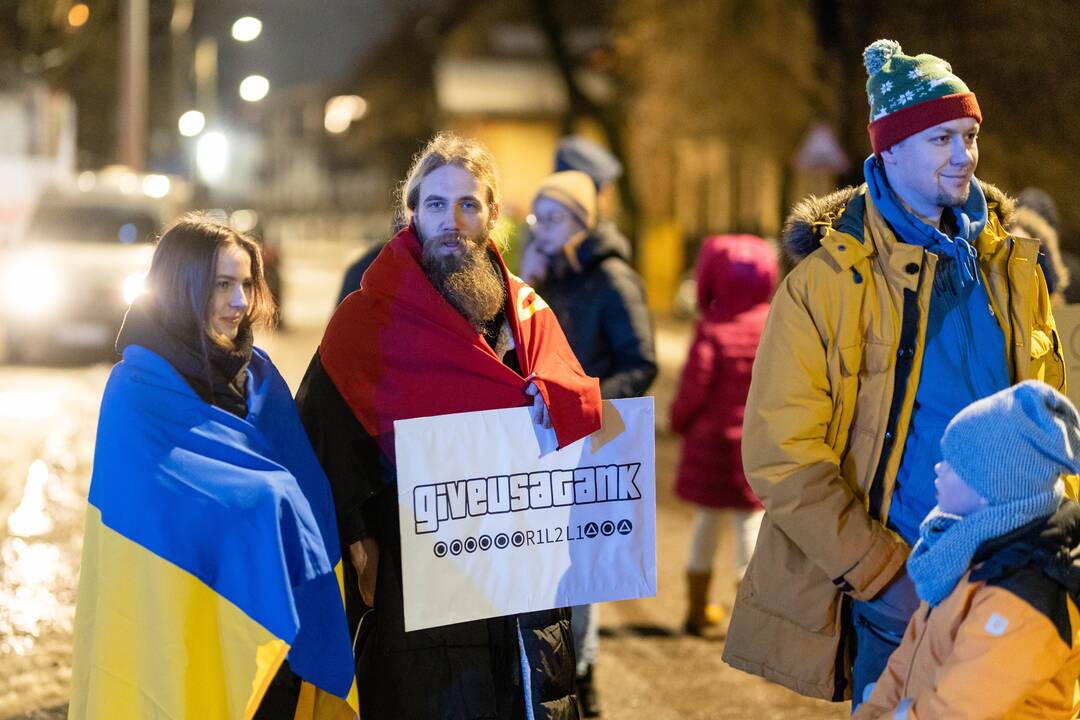  Ukrainos palaikymo mitingas prie Vokietijos ambasados