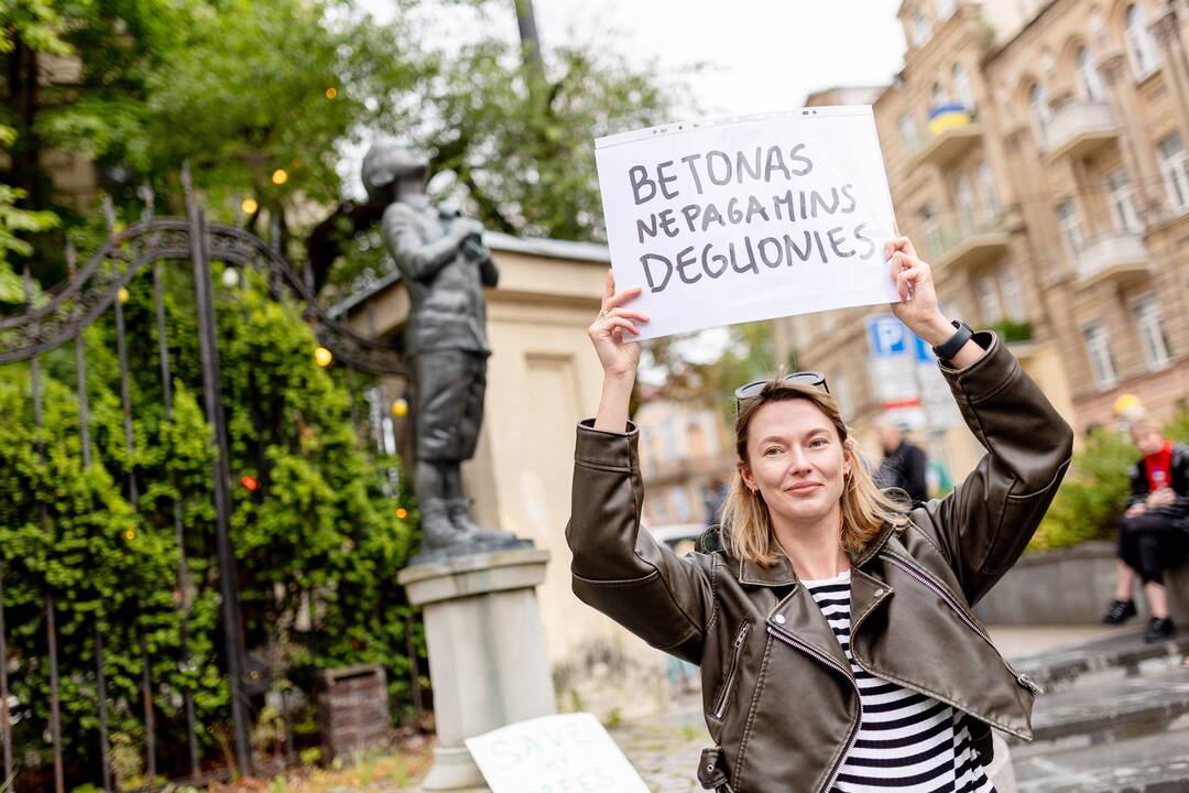 Protestas del medžių J. Basanavičiaus gatvėje