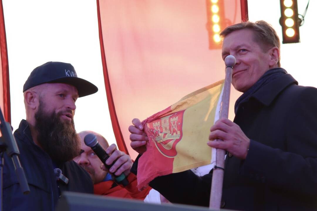 Klaipėdiečiai pasitiko keliautoją Aurimą Mockų 