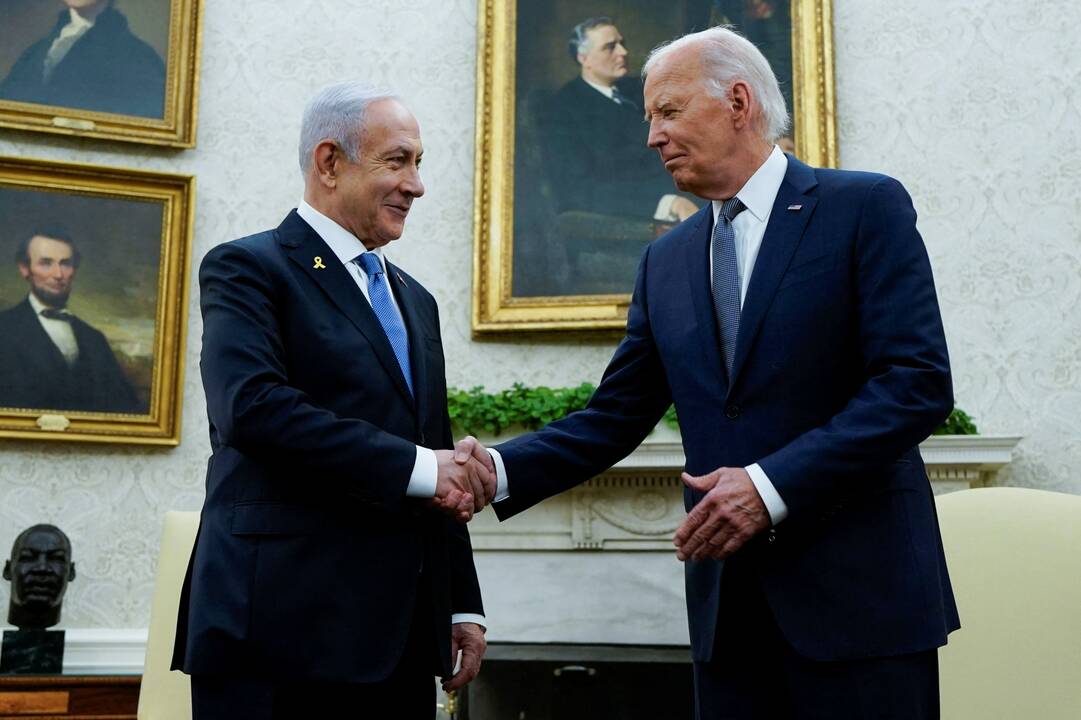 Benjaminas Netanyahu ir Joe Bidenas
