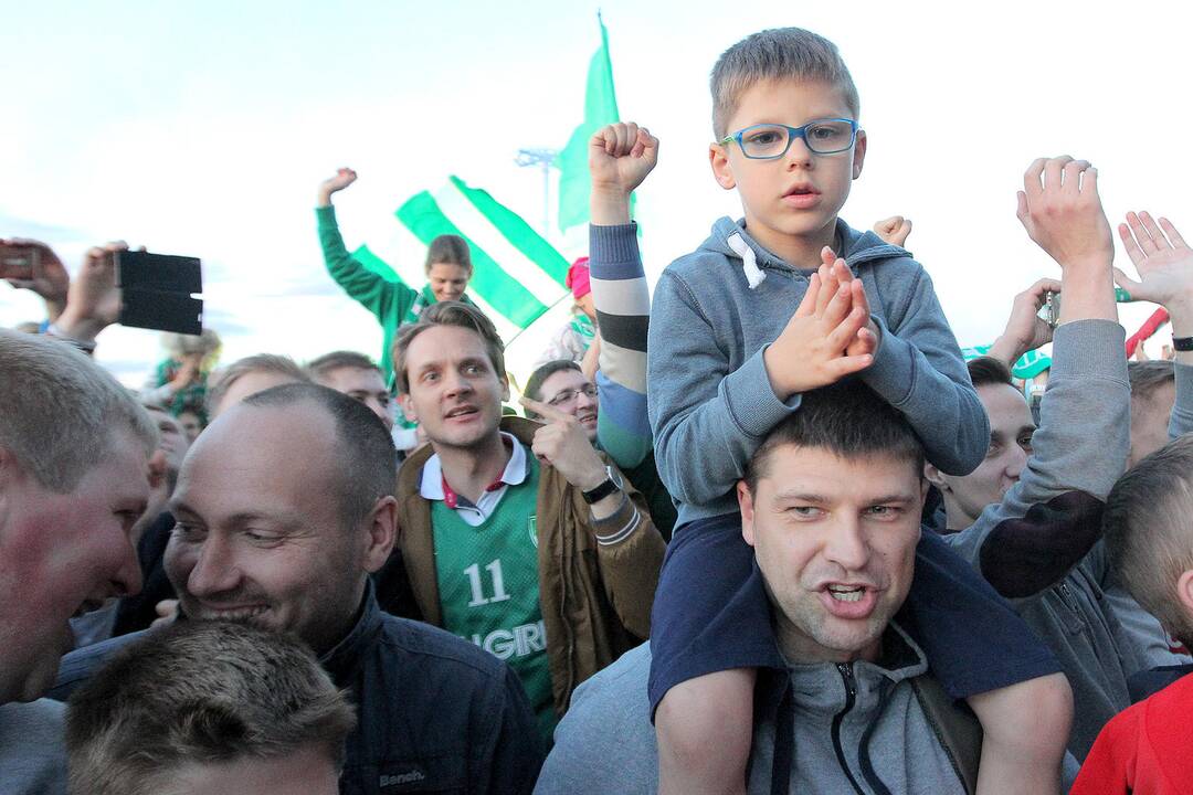 „Žalgirio“ krepšininkų ir aistruolių euforija