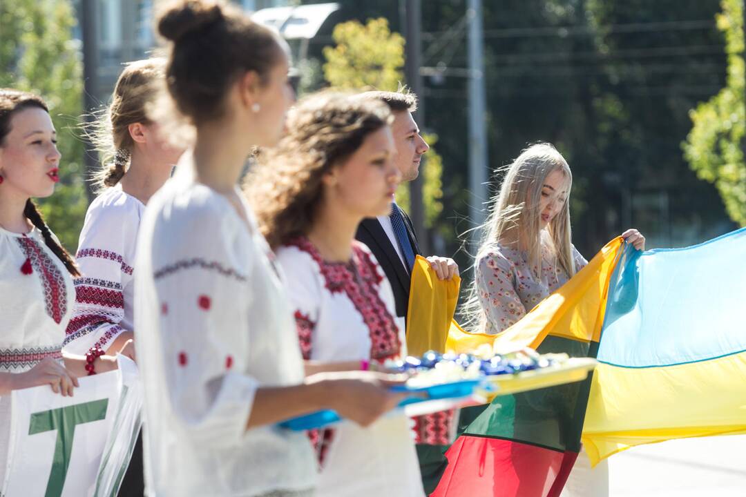 Ukrainiečių studentai dėkojo Lietuvai už palaikymą