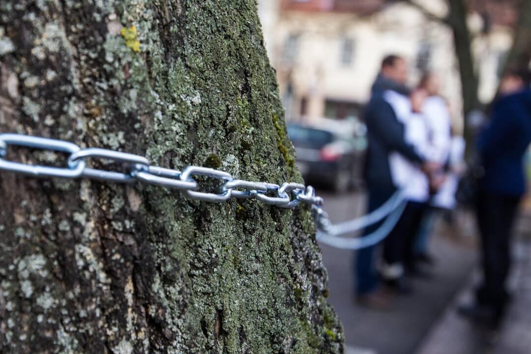 Studentai surengė protesto akciją prie ministerijos