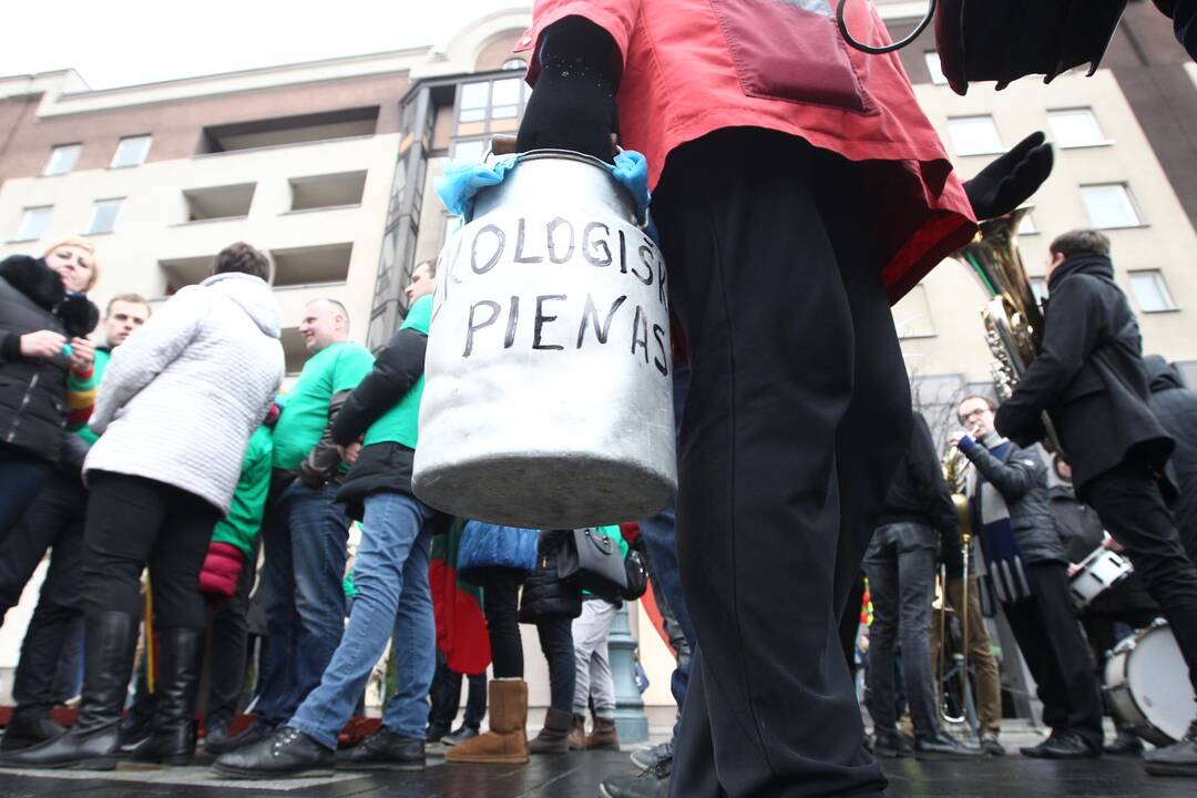 Pieno gamintojų protesto akcija