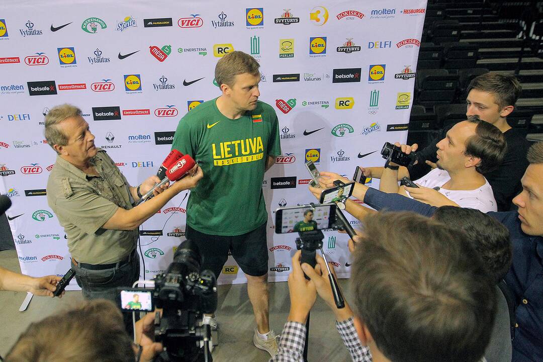Lietuvos krepšininkų treniruotė „Žalgirio“ arenoje