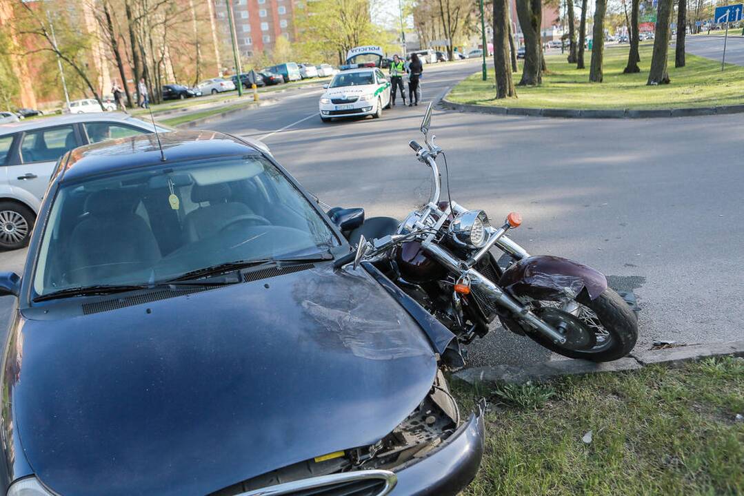 Autoįvykiuose dalyvavo motociklai