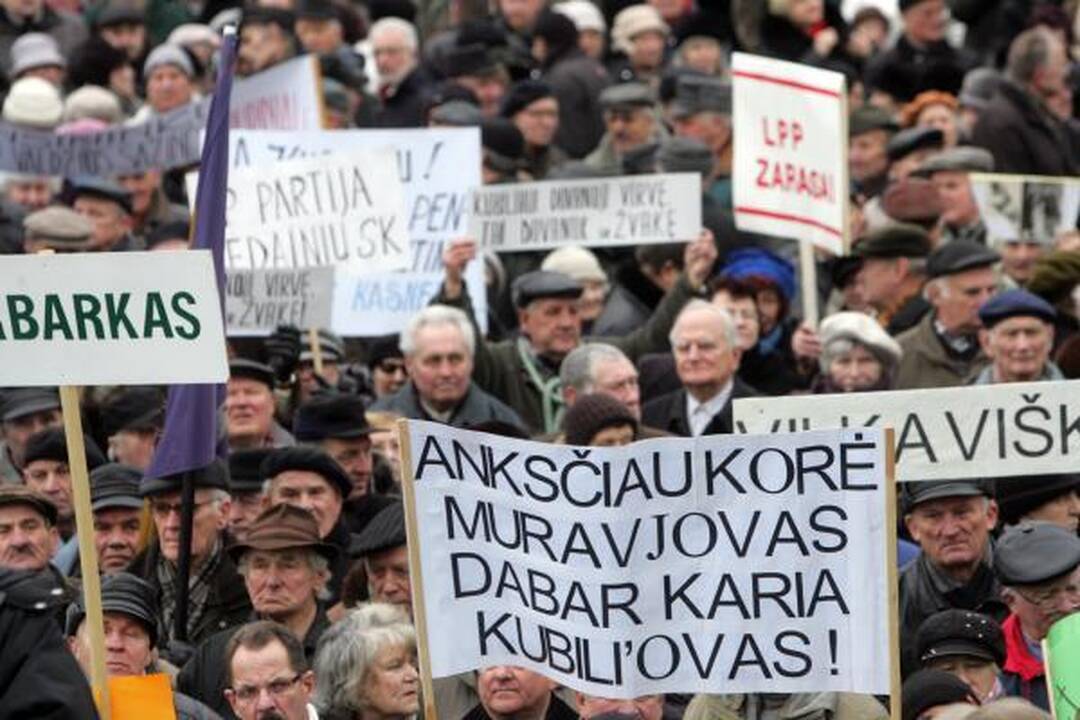 Pensininkų mitinge - kalbos apie revoliuciją bei raginimai teisti valdžią (papildyta)