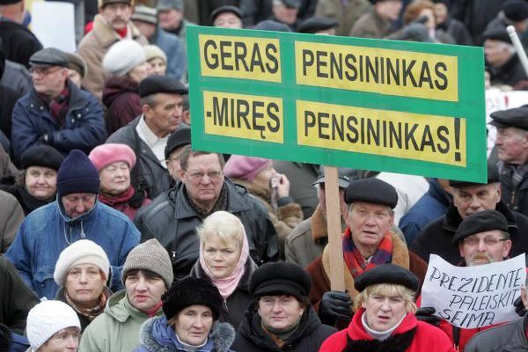 Pensininkų mitinge - kalbos apie revoliuciją bei raginimai teisti valdžią (papildyta)