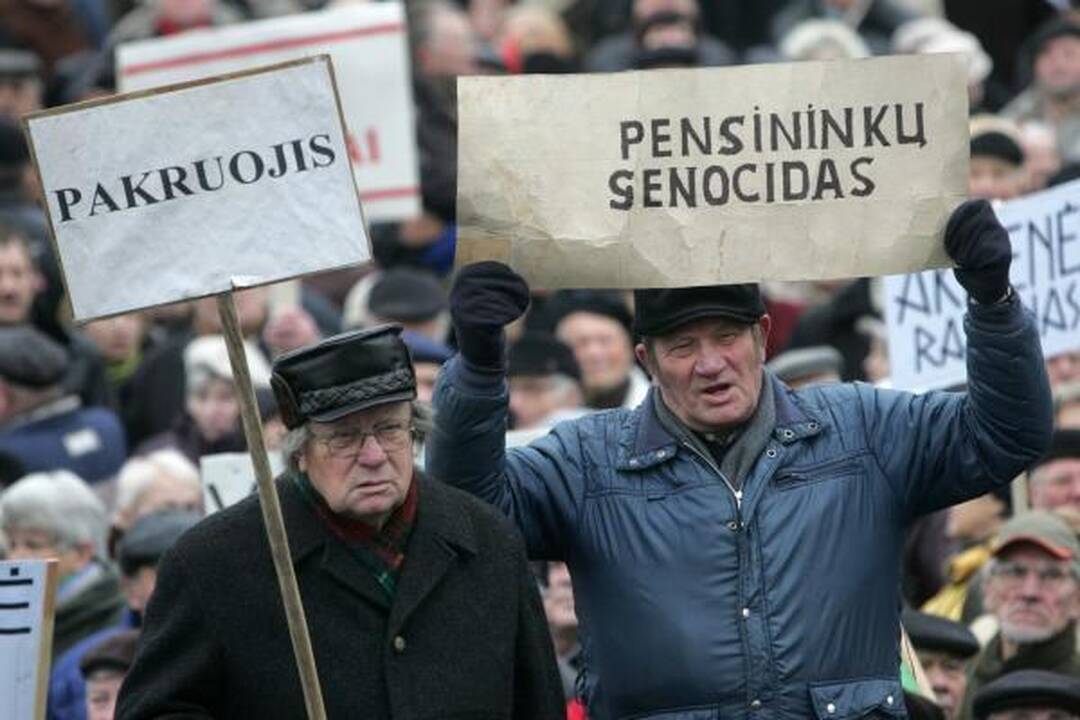 Pensininkų mitinge - kalbos apie revoliuciją bei raginimai teisti valdžią (papildyta)