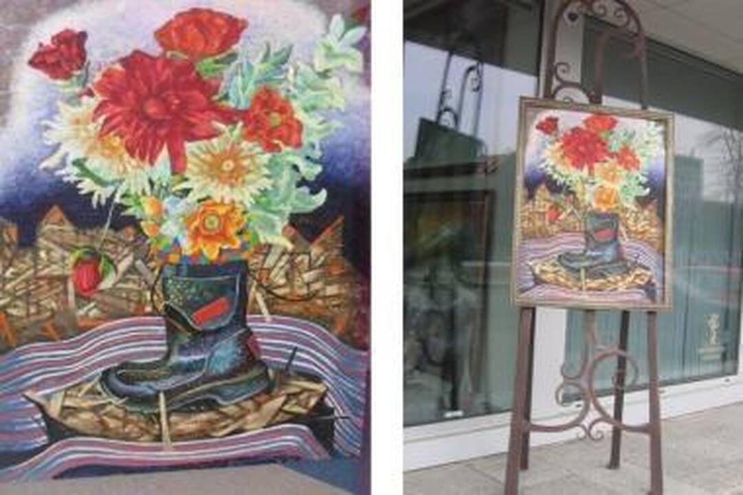 Ant galerijos molberto gatvėje – J.Vosyliaus paveikslas