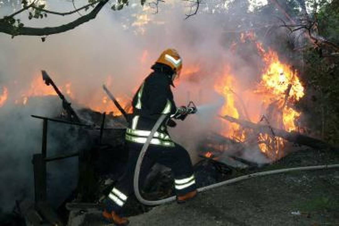 Dituvoje padegtas sodo namelis