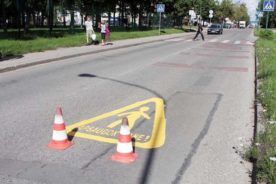 Akcijos „Apsaugok mane“ ženklai prie Klaipėdos perėjų atsiras 