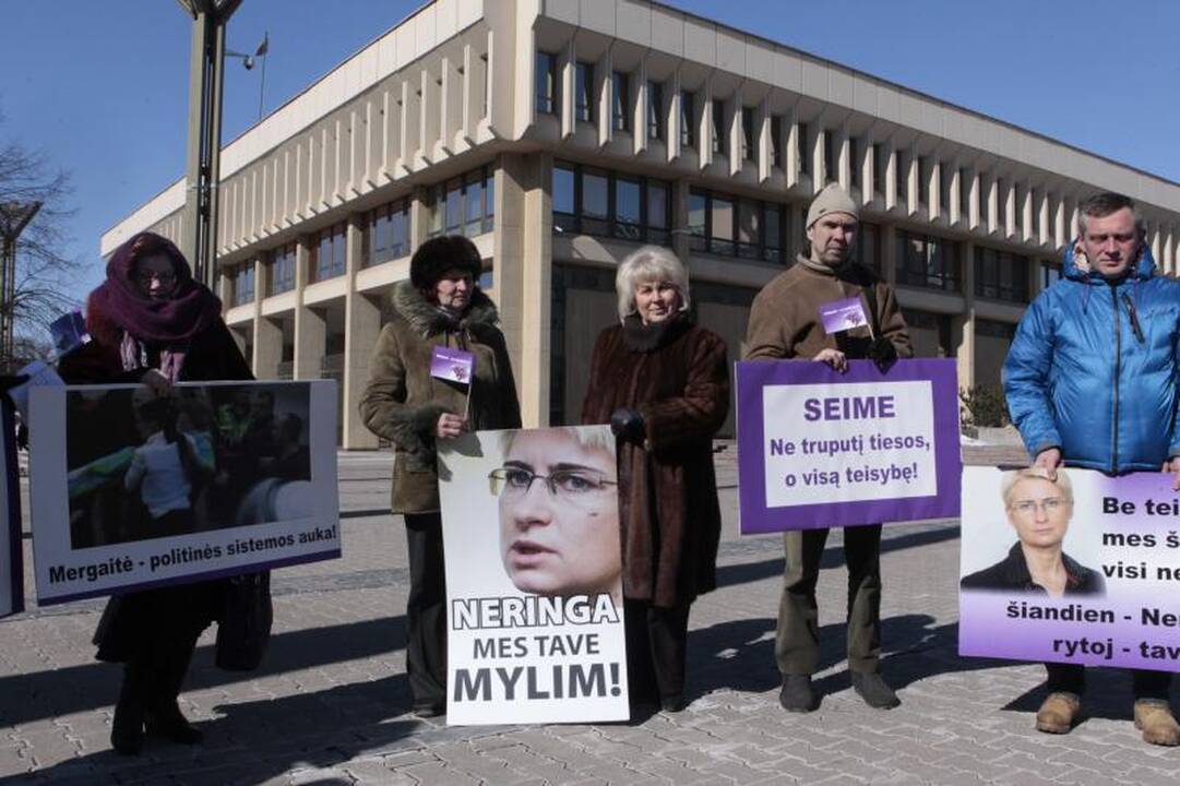 Pirmadienį prie Seimo rinkosi N. Venckienės rėmėjai
