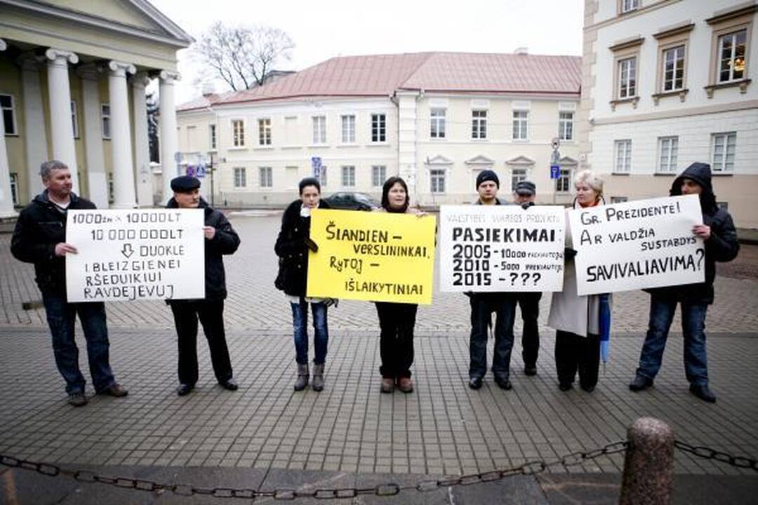 Prie prezidentūros - Gariūnų prekybininkų piketas