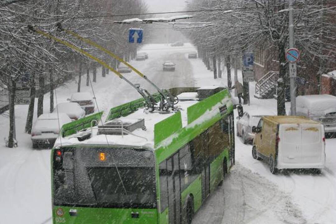 Balta žiema nuklojo miesto gatves