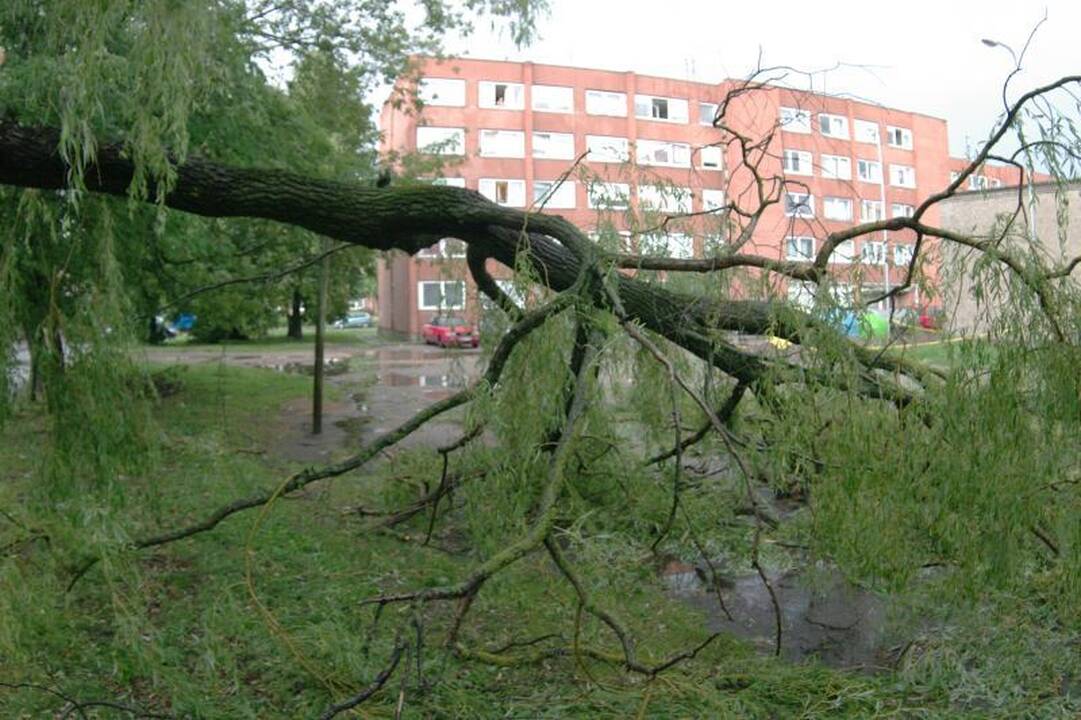 Uostamiestį vėl užklupo stipri vėtra ir lietus (papildyta 21:24 val.)