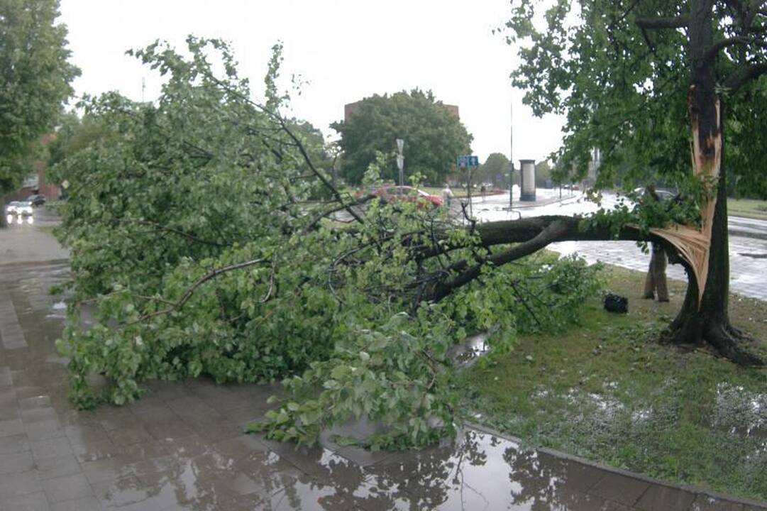 Uostamiestį vėl užklupo stipri vėtra ir lietus (papildyta 21:24 val.)
