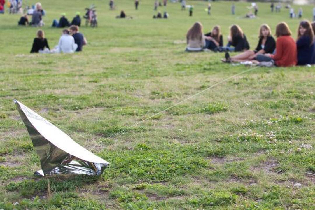 Vėjo dieną Vilniaus dangų raižė aitvarai