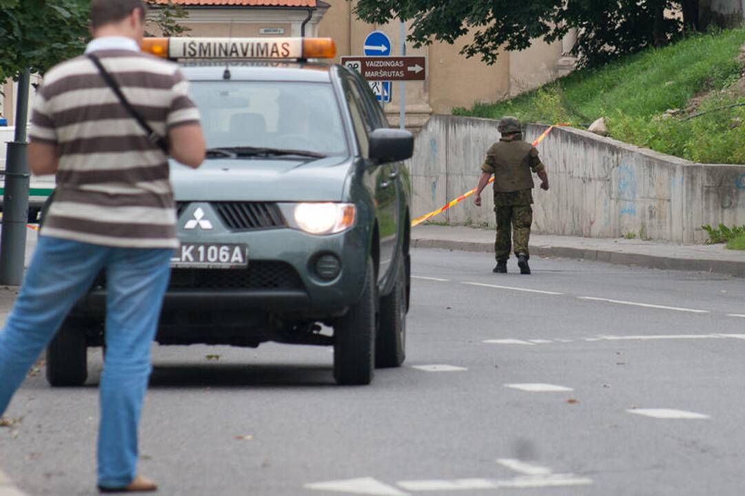 Iš Vilniaus senamiesčio išvežtas pavojingas sprogmuo