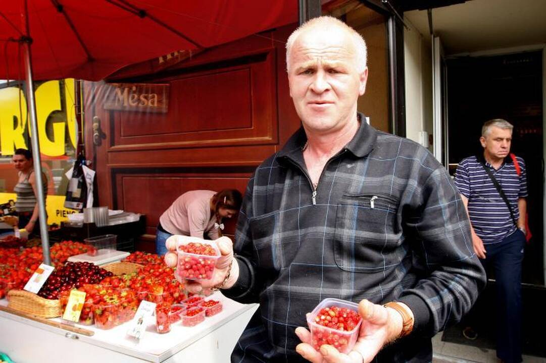 Kauno turgus jau kvepia žemuogėmis – po 6 litus už stiklinę