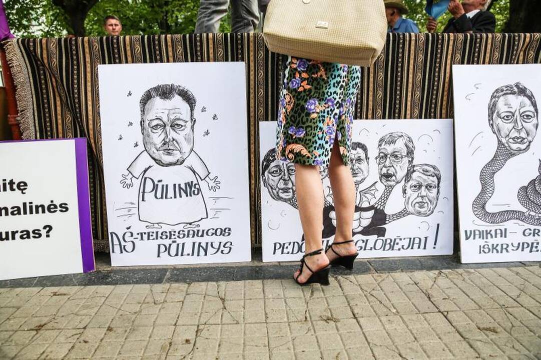 Vienybės aikštėje mitinguotojai smerkė pedofilų gynėjus