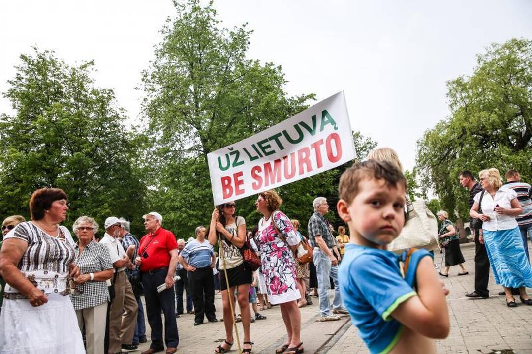 Vienybės aikštėje mitinguotojai smerkė pedofilų gynėjus