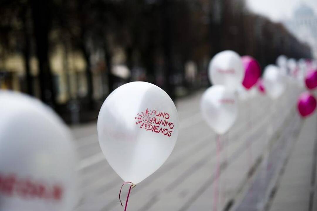 Jaunimas Laisvės alėją papuošė šimtais balionų