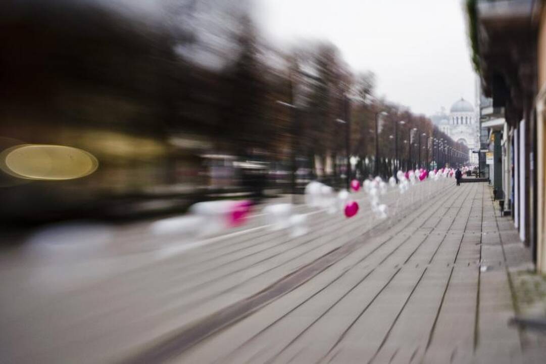 Jaunimas Laisvės alėją papuošė šimtais balionų