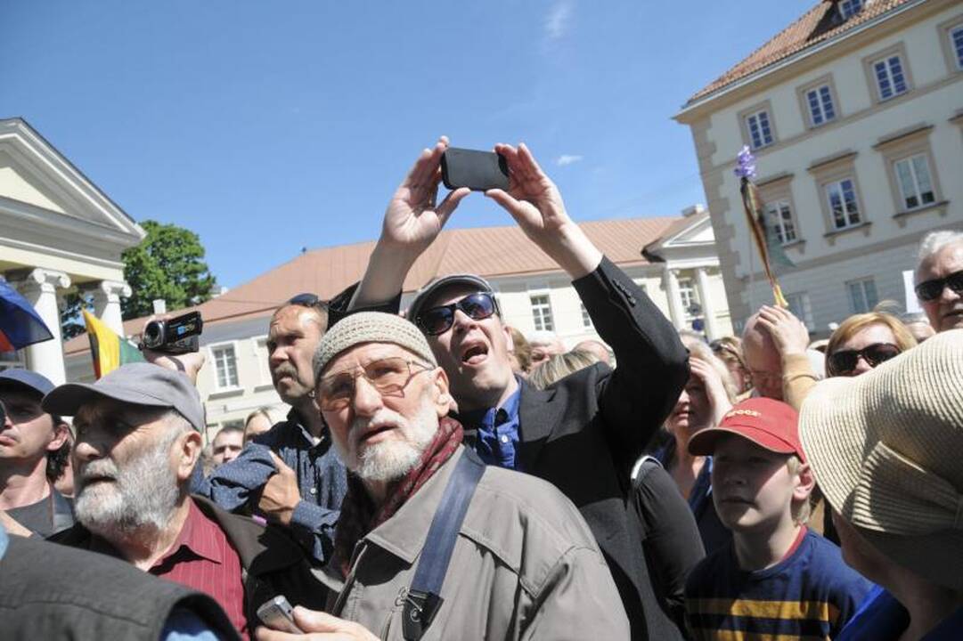 Vilniuje į mitingą rinkosi žmonės, sujaudinti vaiko likimo