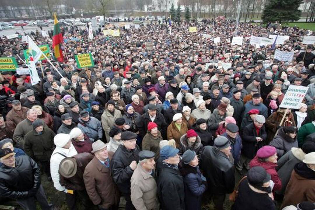 Pensininkų mitinge - kalbos apie revoliuciją bei raginimai teisti valdžią (papildyta)
