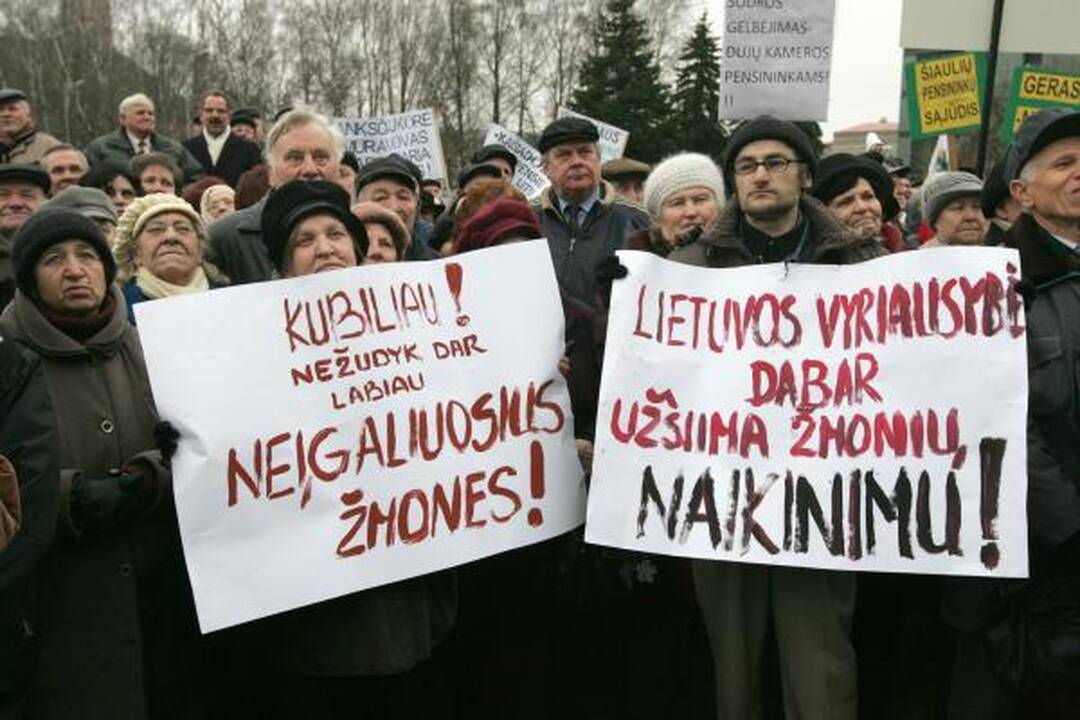 Pensininkų mitinge - kalbos apie revoliuciją bei raginimai teisti valdžią (papildyta)