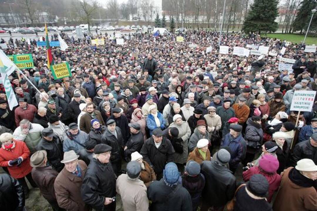 Pensininkų mitinge - kalbos apie revoliuciją bei raginimai teisti valdžią (papildyta)