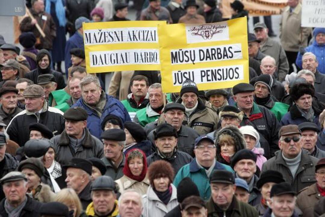 Pensininkų mitinge - kalbos apie revoliuciją bei raginimai teisti valdžią (papildyta)