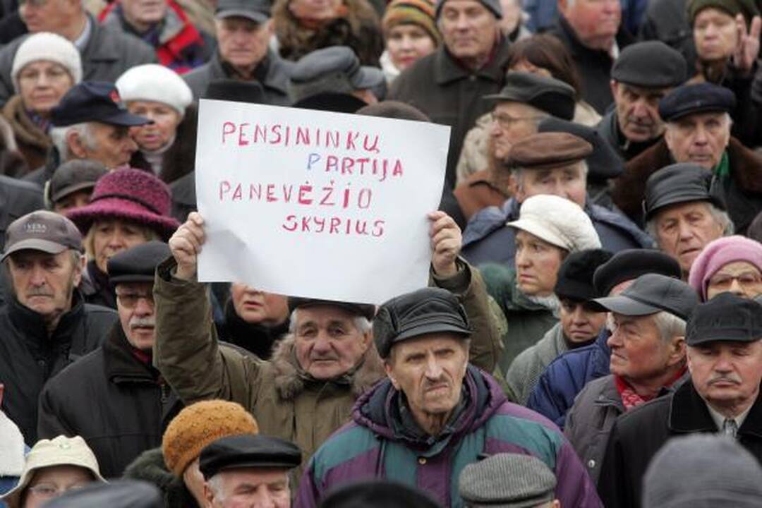 Pensininkų mitinge - kalbos apie revoliuciją bei raginimai teisti valdžią (papildyta)