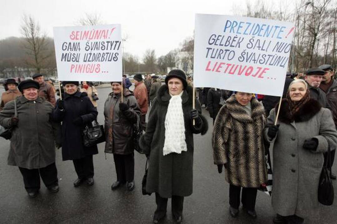 Pensininkų mitinge - kalbos apie revoliuciją bei raginimai teisti valdžią (papildyta)