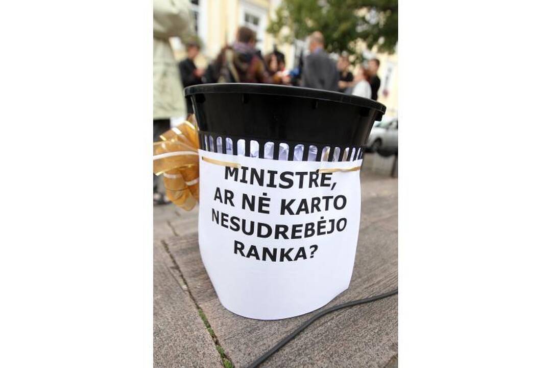 Sostinėje mitinguotojai pliekė švietimo ministrą