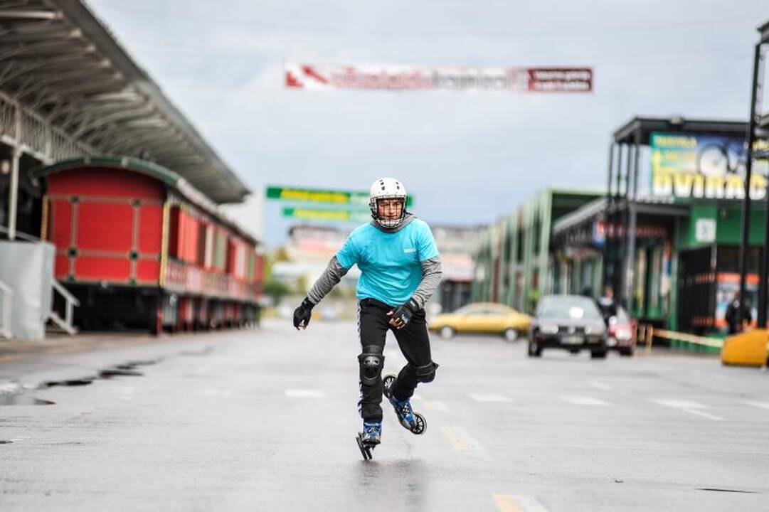 Kauno riedučių maratoną sugadino prastas oras
