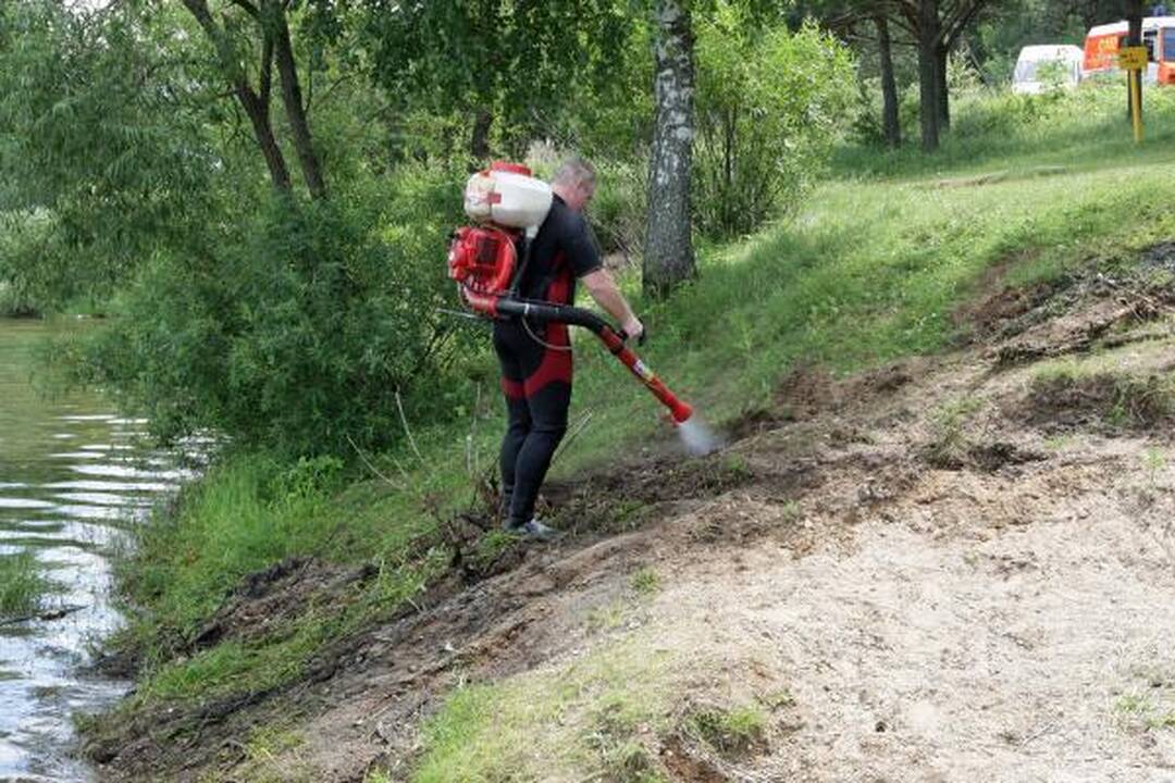 Lampėdžio ežere nuskendo automobilis