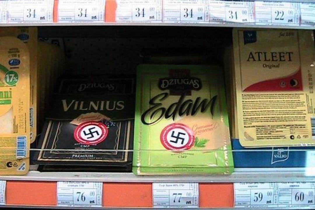 Lietuviškos prekės Rusijos parduotuvėse - su svastika